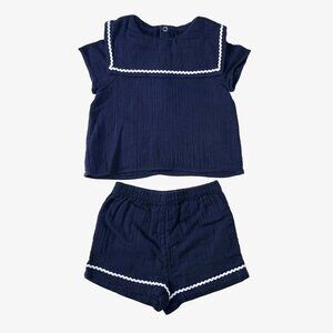 Petit Bateau – Muslin Top & Shorts Set (Size 12 months / 74 cm)